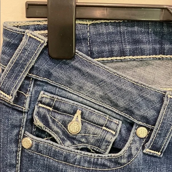 True Religion Jodie Blue Skinny Jeans with Diamond Buttons Size 30 - Picture 6 of 15